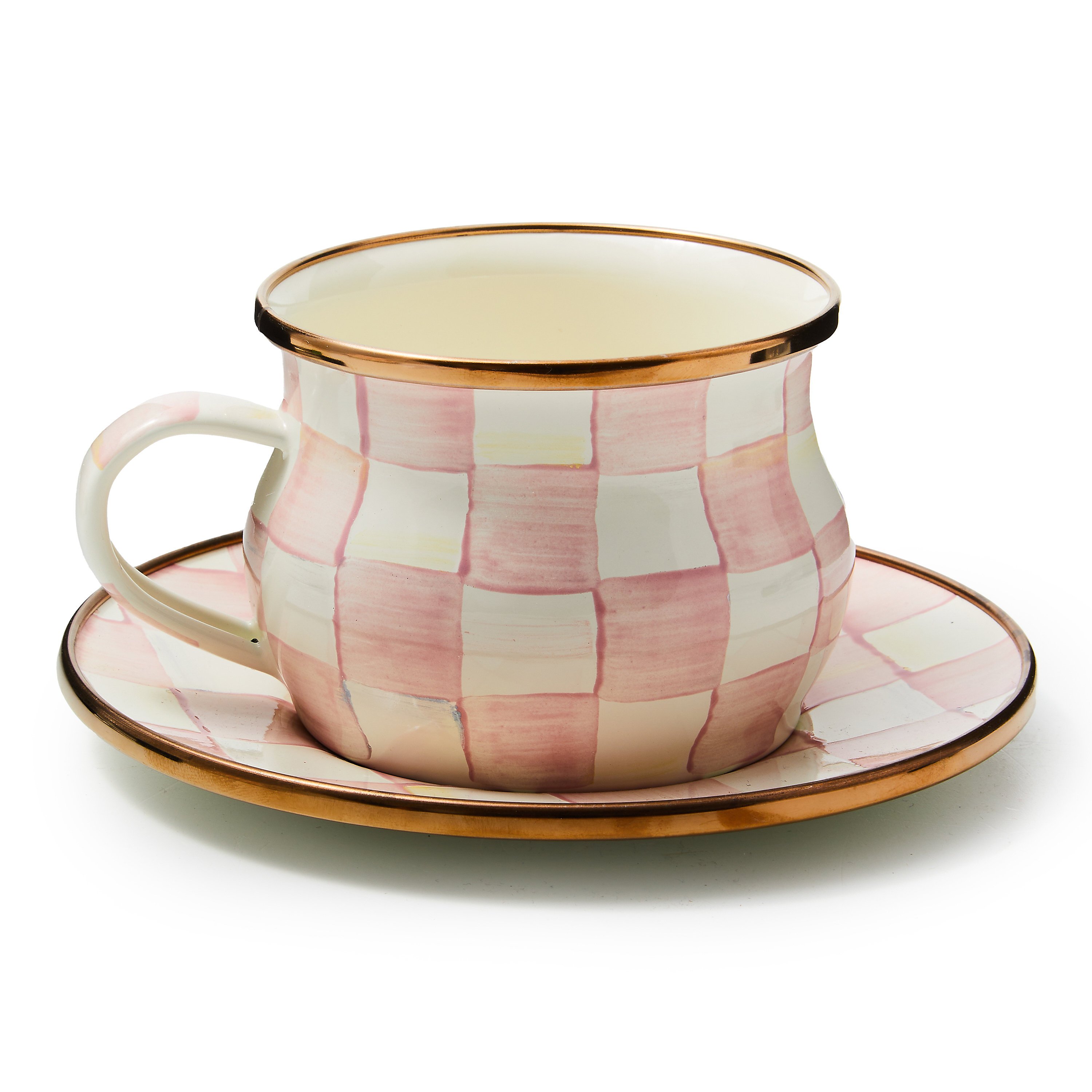 MacKenzie-Childs Rosy Check Teacup | Wayfair